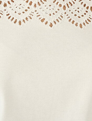 T-shirt broderies ajourées - Damart