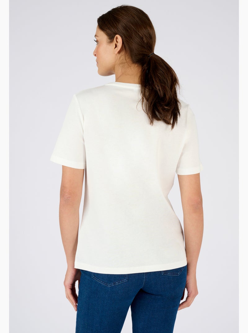 T-shirt broderies ajourées - Damart Blanc - Kiabi