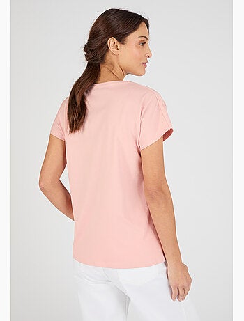 T-shirt broderies ajourées en pur coton - Damart