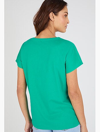 T-shirt broderies ajourées en pur coton - Damart