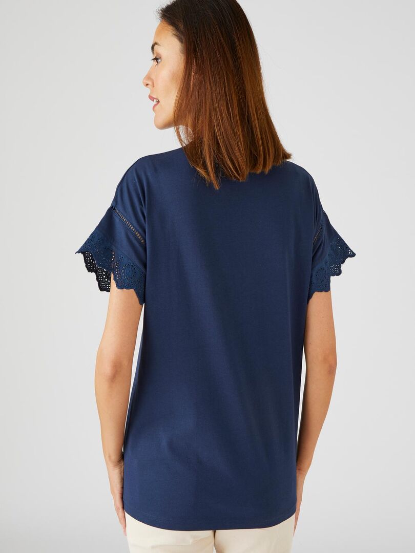 Damart T-shirt imprimé - marine grandes fleurs/bleu
