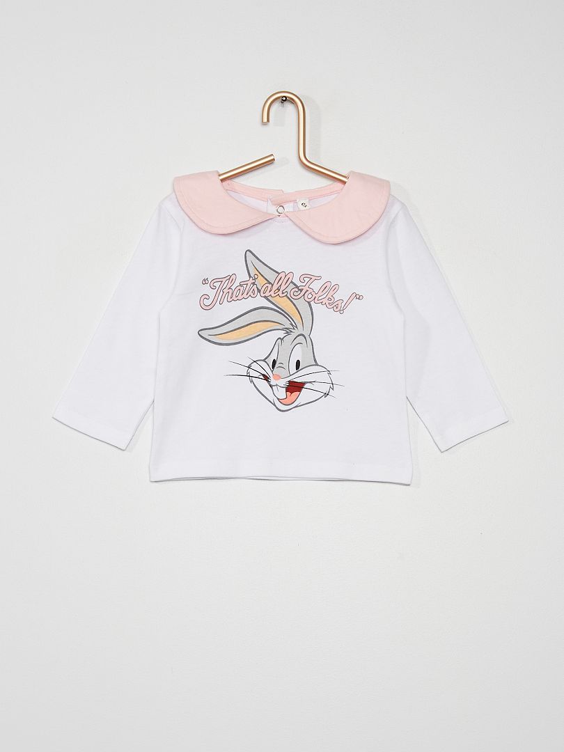 T-shirt 'Bugs bunny' blanc/rose - Kiabi