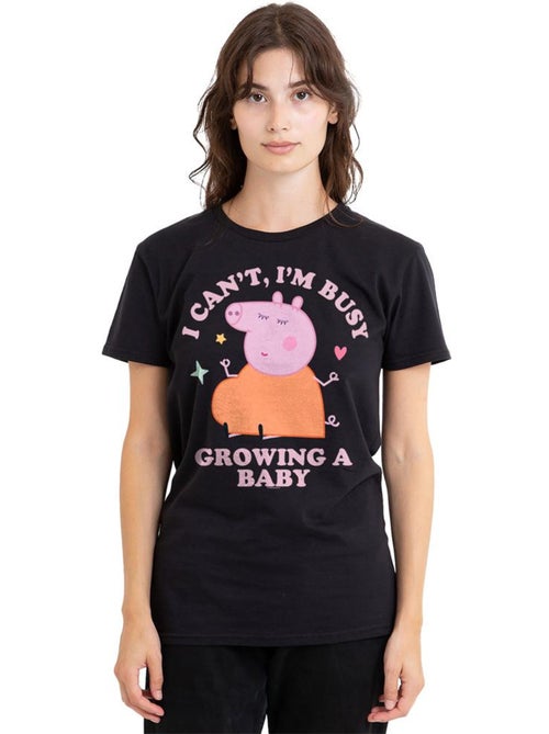 T-shirt busy growing a baby - peppa pig - Kiabi