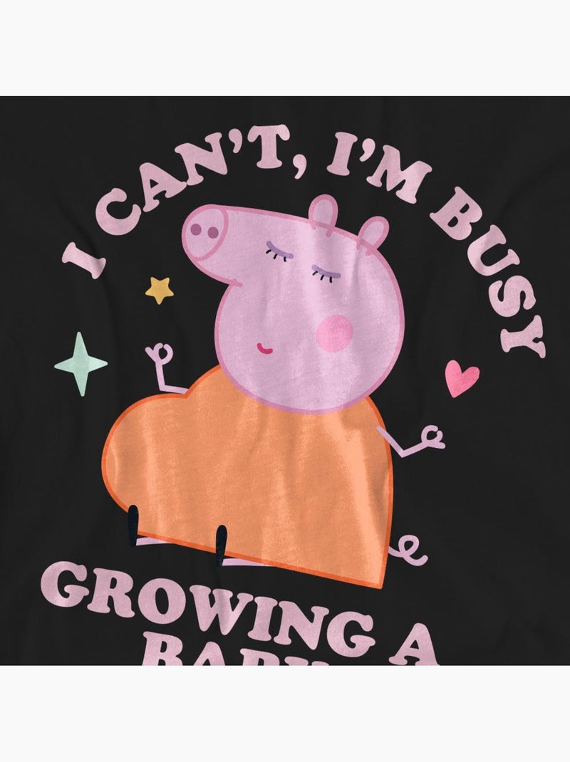 T-shirt busy growing a baby - peppa pig Noir - Kiabi