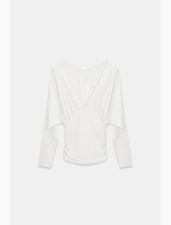 T-shirt cache-cœur col v manches longues dilvin