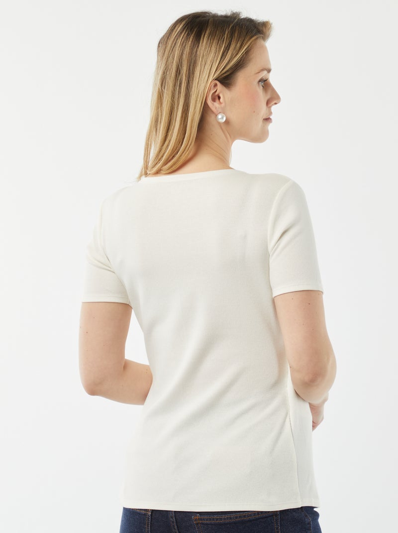 T-shirt cache-cœur d'allaitement blanc - Kiabi