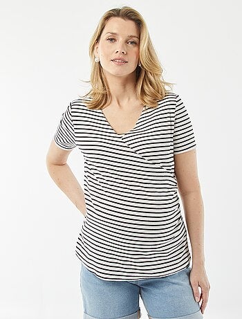 T-shirt cache-cœur d'allaitement