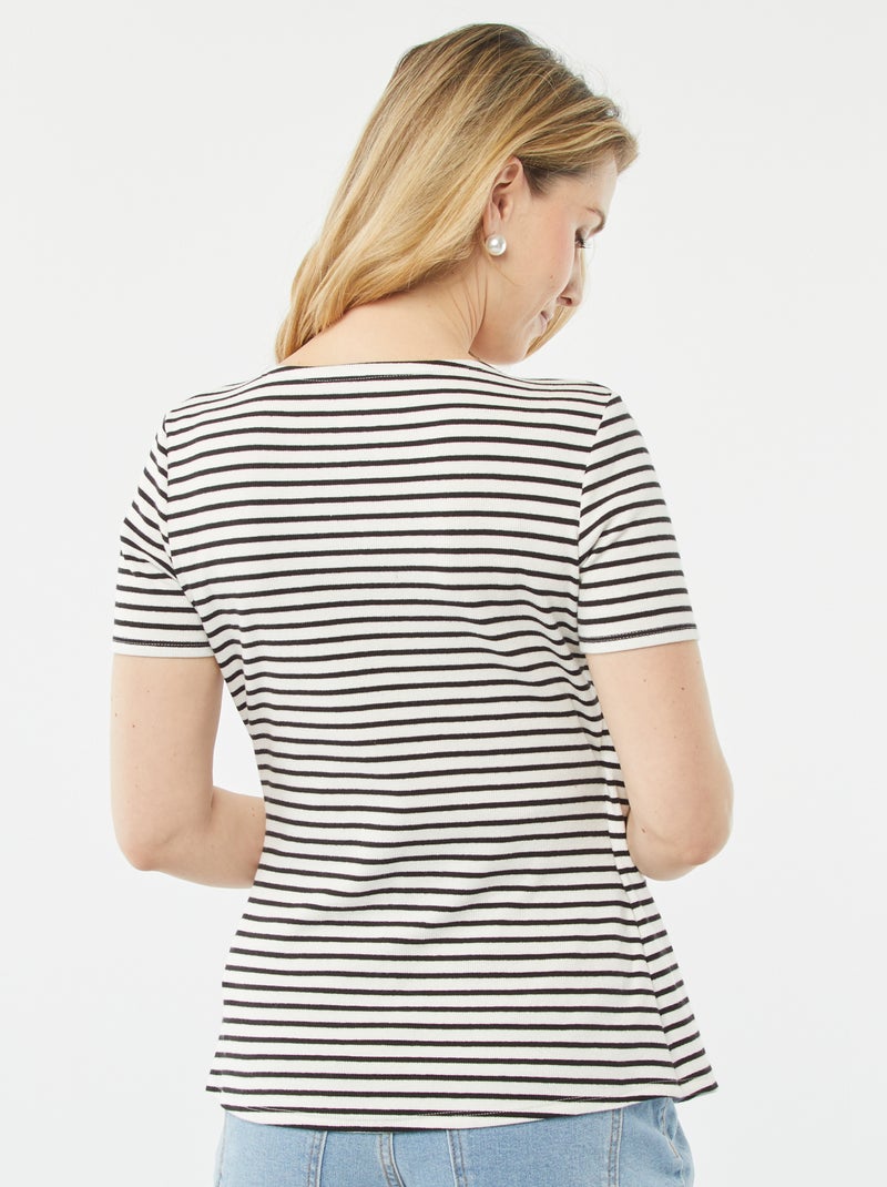 T-shirt cache-cœur d'allaitement BLANC - Kiabi