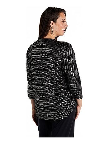 T-shirt cache-coeur maille irisée