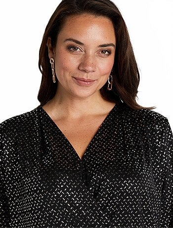 T-shirt cache-coeur maille irisée