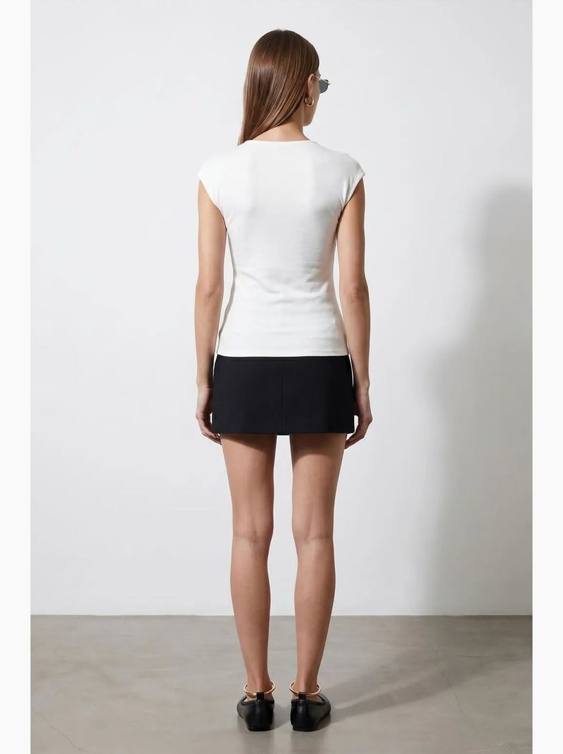 T-shirt cache-cœur manches courtes dilvin Blanc - Kiabi