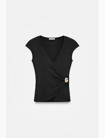 T-shirt cache-cœur manches courtes dilvin