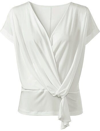 T-shirt Cache-cœur Superbe Aspect Cache-cœur - Taille Standard - helline