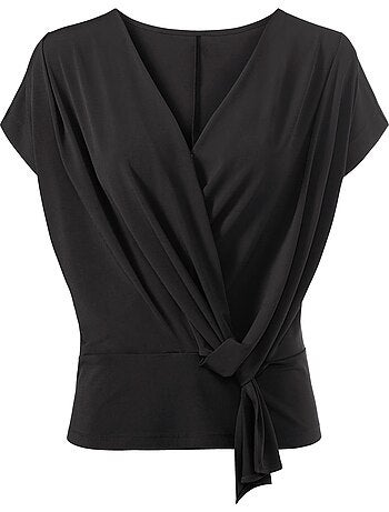 T-shirt Cache-cœur Superbe Aspect Cache-cœur - Taille Standard - helline