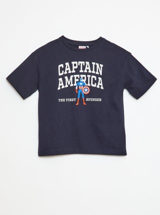 T-shirt 'Captain America' 'Marvel' manches courtes