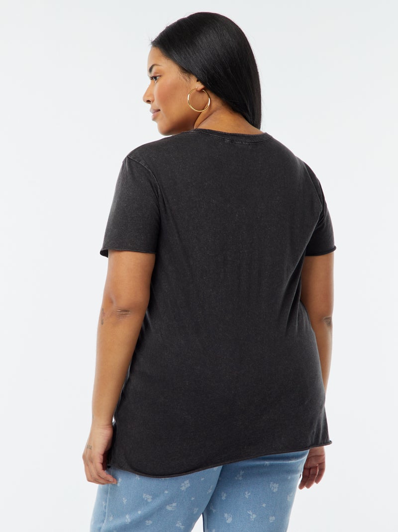 T-shirt 'Carmakoma' avec un imprimé et un motif léopard NOIR - Kiabi