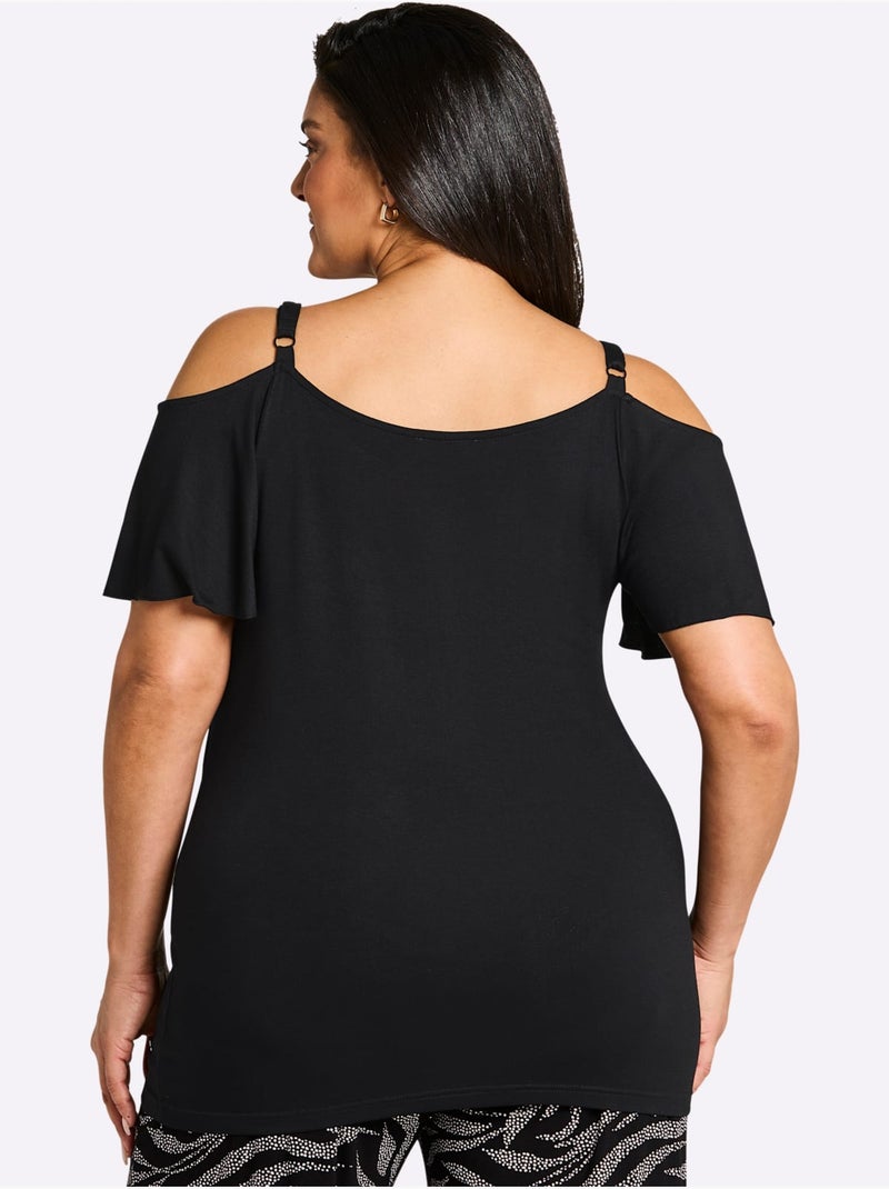 T-shirt Carmen Bretelles Réglables - Taille Standard - Sheego Noir - Kiabi