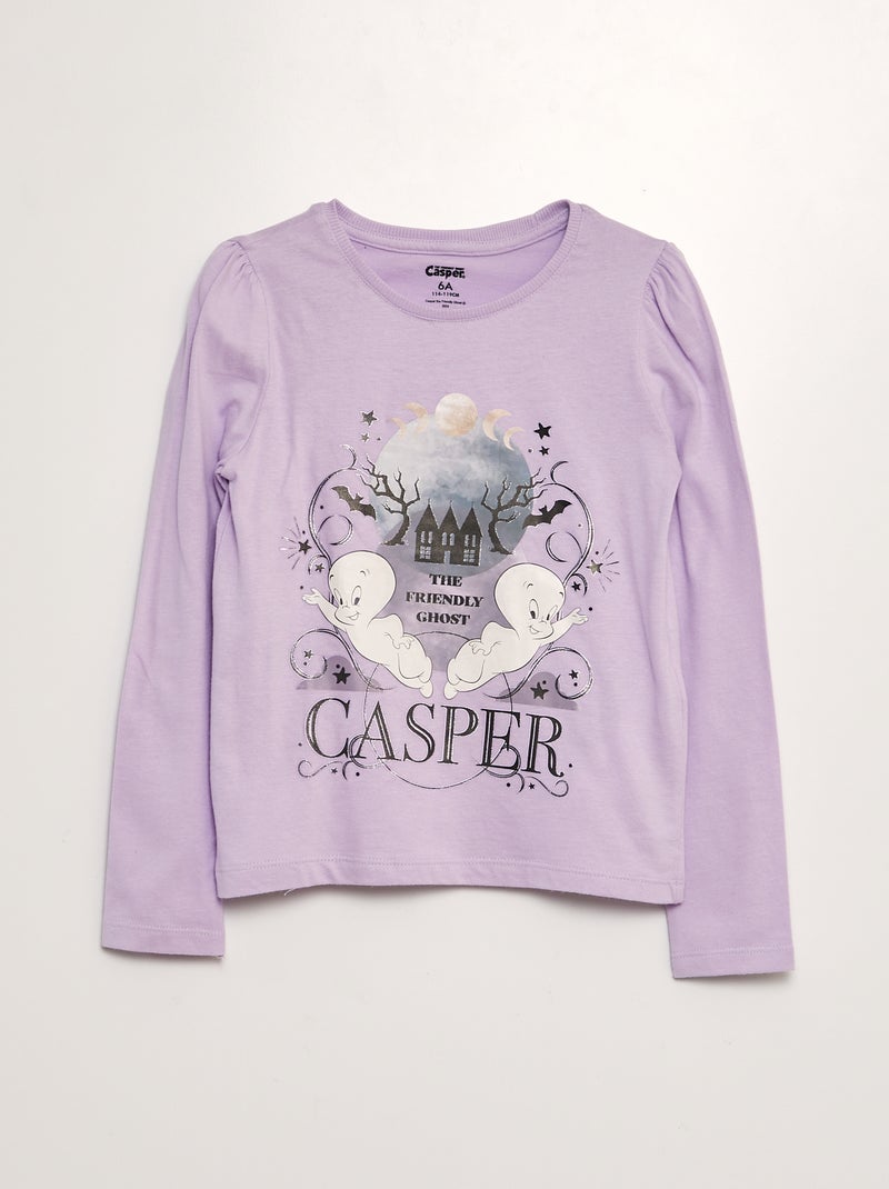 T-shirt 'Casper' manches longues Violet - Kiabi