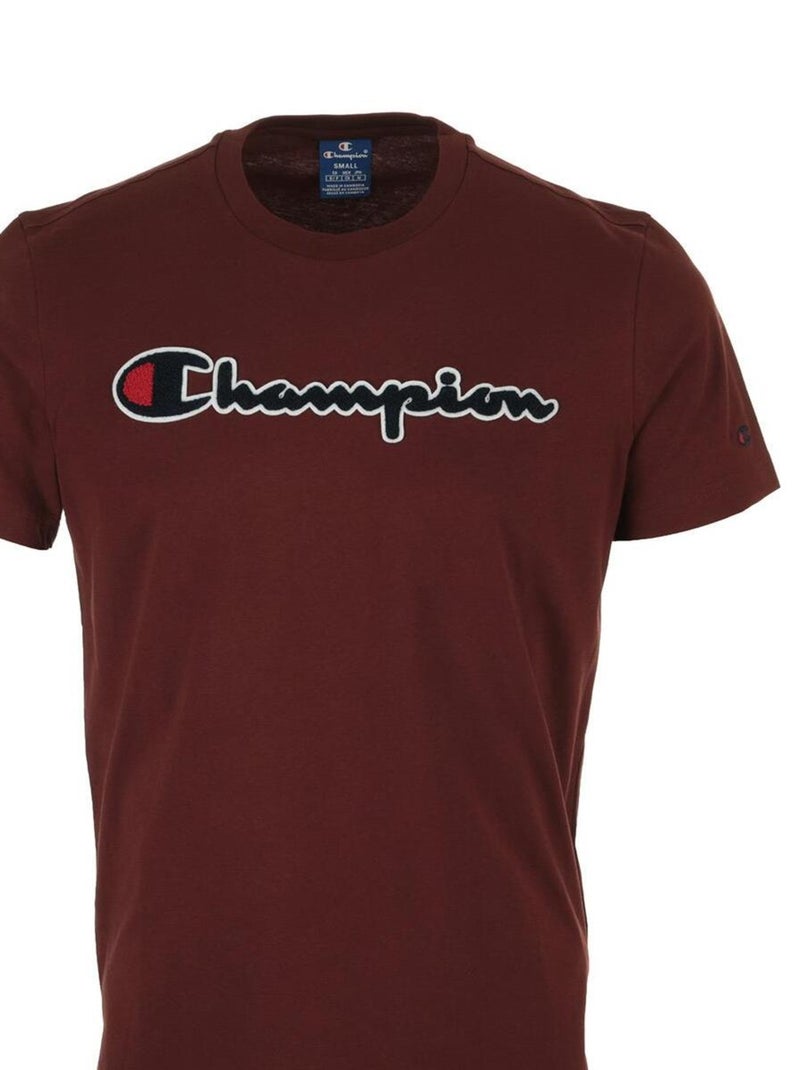 T-shirt Champion Crewneck T Shirt Bordeaux - Kiabi