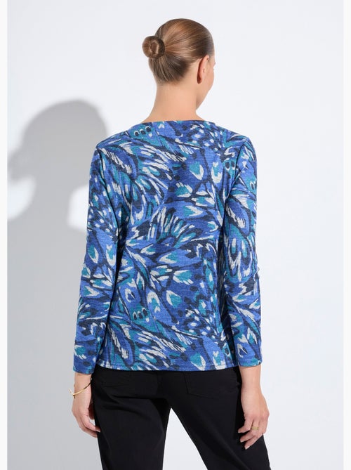 T-shirt chaud col rond imprimé - Kiabi