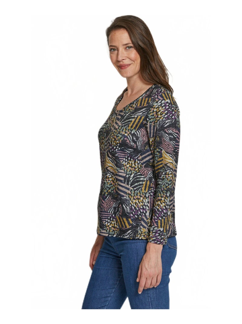 T-shirt chaud court graphique col rond Rose - Kiabi