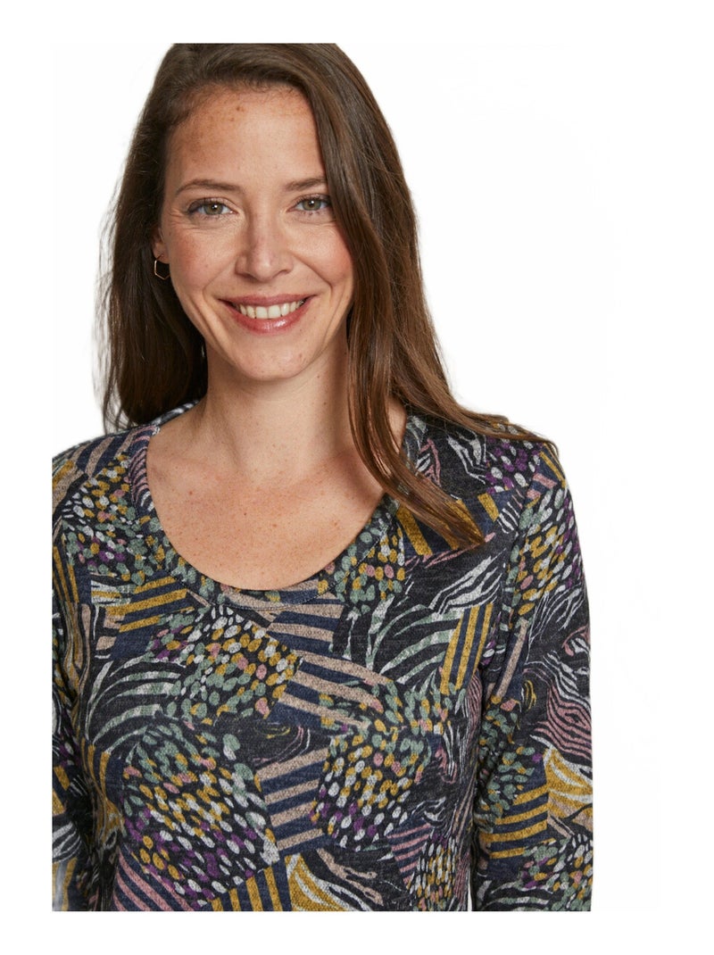 T-shirt chaud court graphique col rond Rose - Kiabi