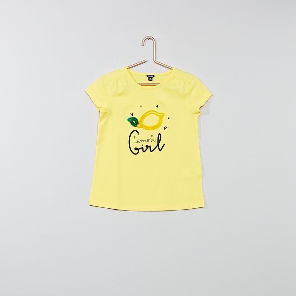 tee shirt fille jaune