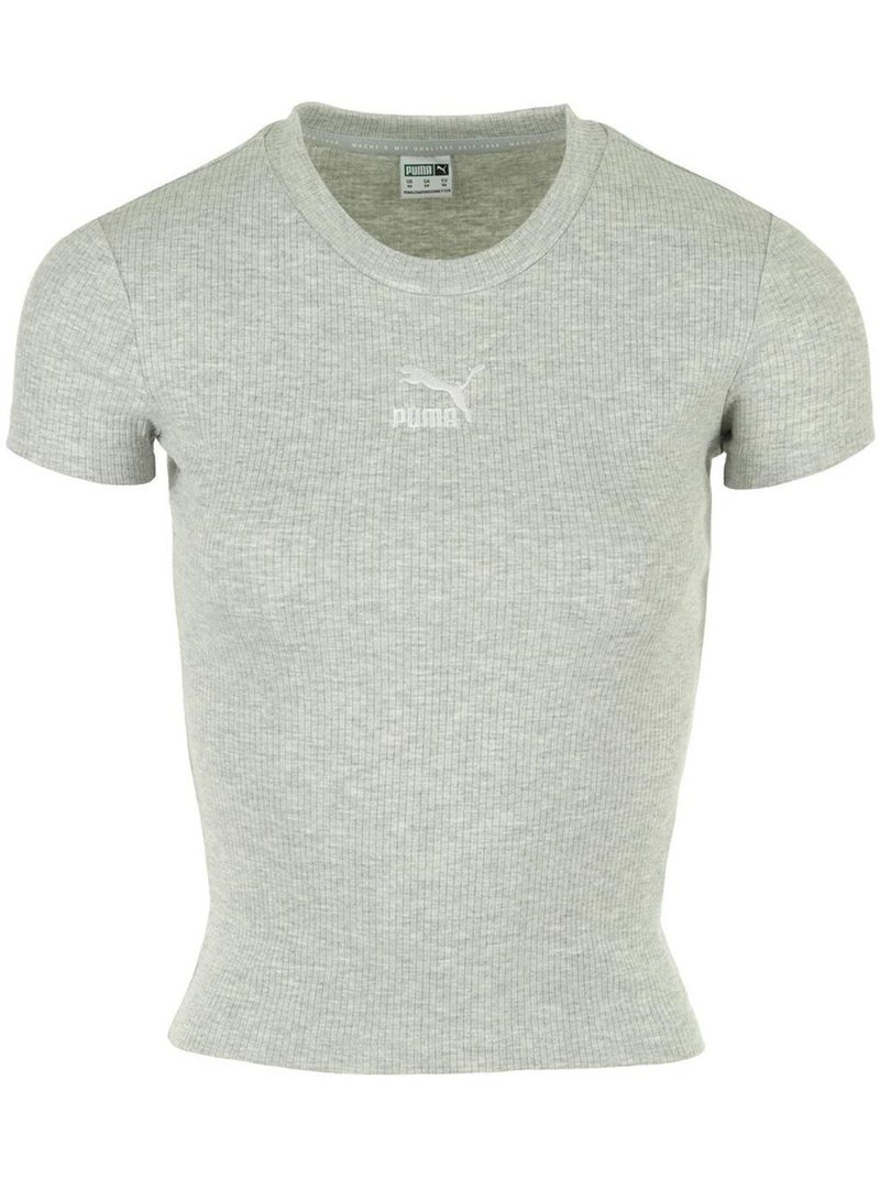 T-shirt Classics Ribbed Slim Tee Gris - Kiabi