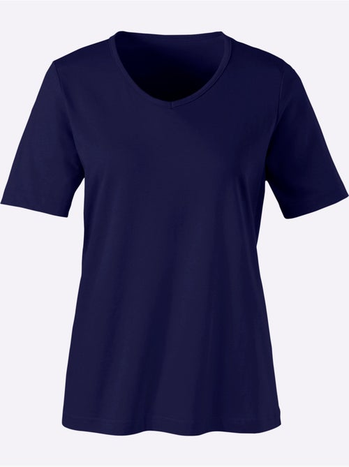 T-shirt classique à encolure en V et manches courtes - Taille standard - Moda Vilona - Kiabi