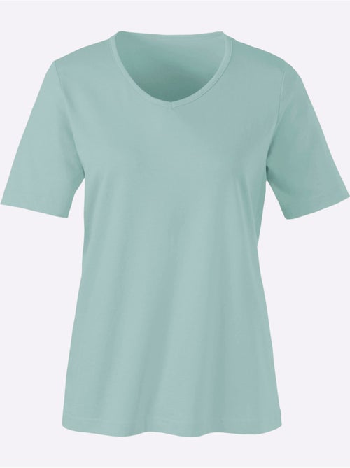 T-shirt classique avec col en V et manches courtes - Taille standard - Moda Vilona - Kiabi