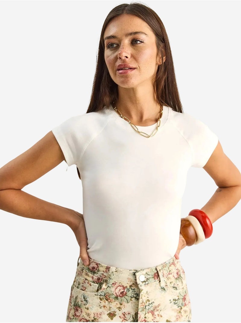 T-shirt classique en coton à col rond lucci Blanc - Kiabi