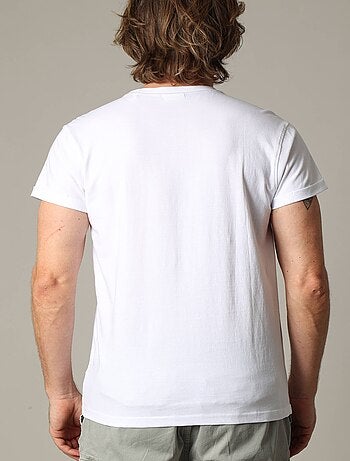 T-shirt classique en coton avec print et manches courtes 'Deeluxe'