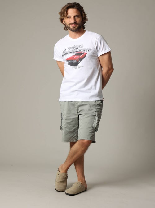 T-shirt classique en coton avec print et manches courtes 'Deeluxe' - Kiabi