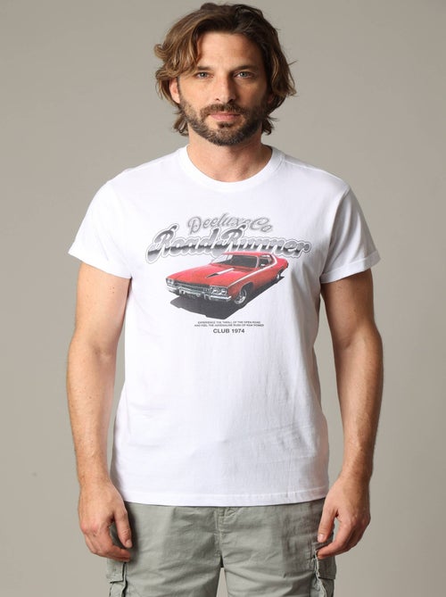 T-shirt classique en coton avec print et manches courtes 'Deeluxe' - Kiabi