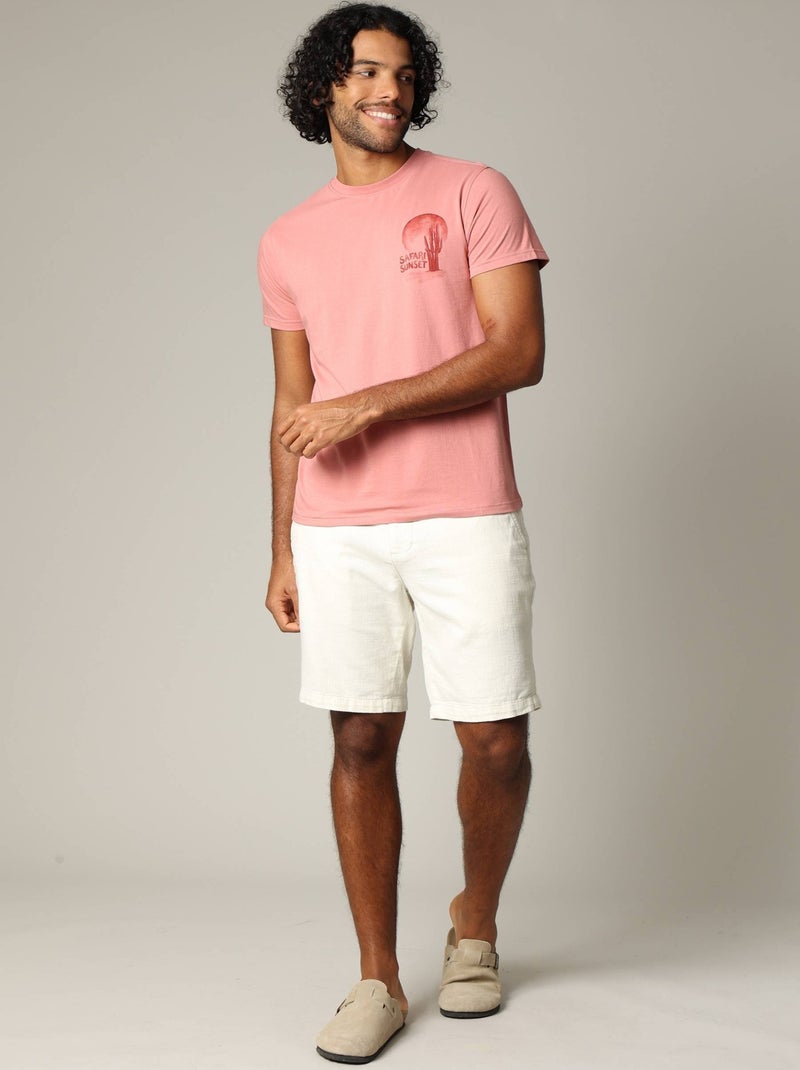 T-shirt classique en jersey de coton à manches courtes 'Deeluxe' Rose clair - Kiabi