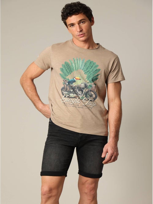 T-shirt classique en jersey de coton avec imprimé 'Deeluxe' - Kiabi