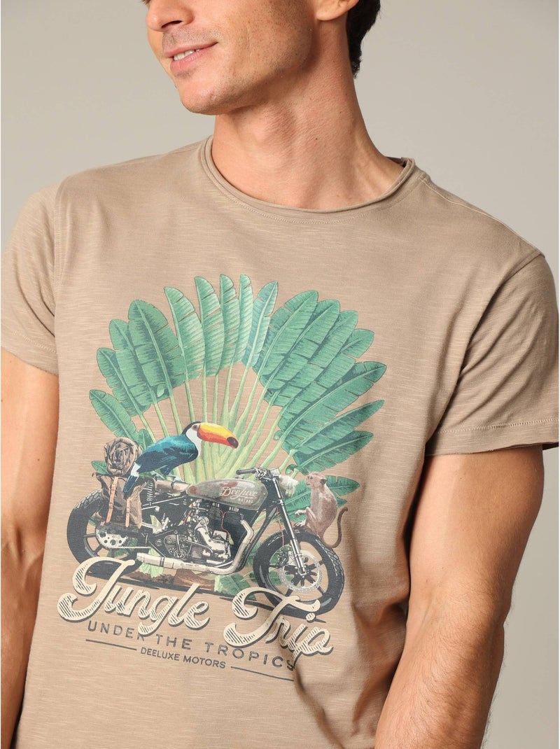 T-shirt classique en jersey de coton avec imprimé 'Deeluxe' Beige sable - Kiabi
