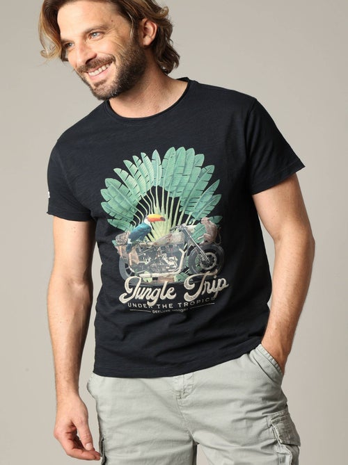 T-shirt classique en jersey de coton avec imprimé 'Deeluxe' - Kiabi