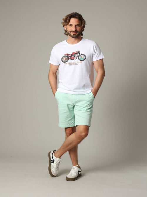 T-shirt classique en jersey de coton avec imprimé moto 'Deeluxe' - Kiabi
