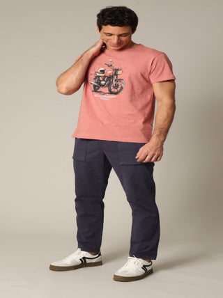 T-shirt classique en jersey de coton avec imprimé moto 'Deeluxe'