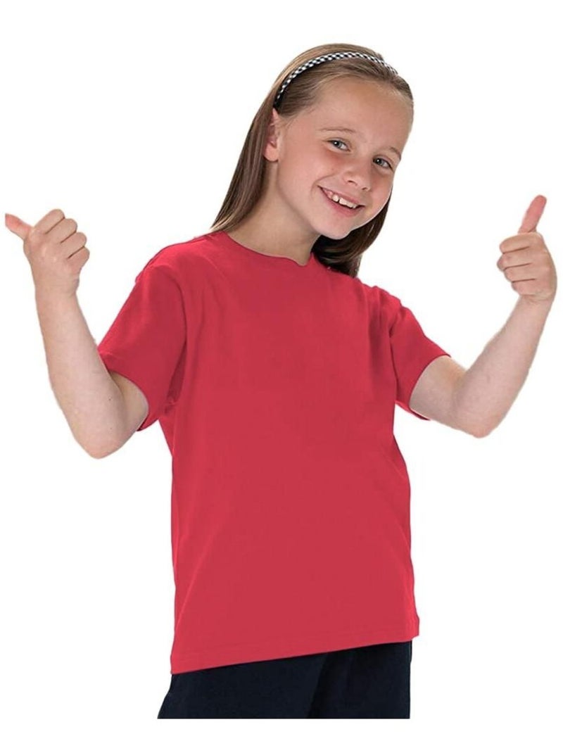 T-shirt classique uni Jerzees Schoolgear pour enfant Rouge - Kiabi