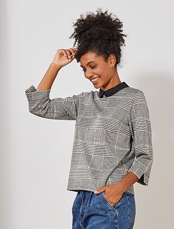 T-shirt claudine 'Prince de Galles' - Kiabi