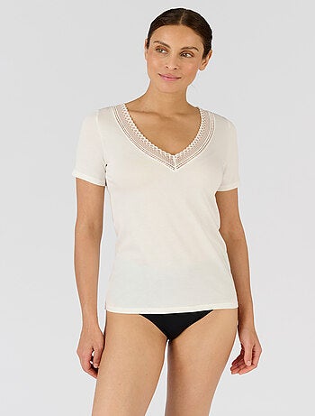 T-shirt Climatyl col dentelle - Damart