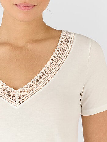 T-shirt Climatyl col dentelle - Damart