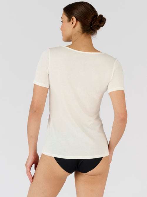 T-shirt Climatyl col dentelle - Damart - Kiabi