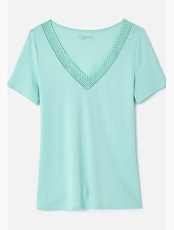 T-shirt Climatyl col dentelle - Damart