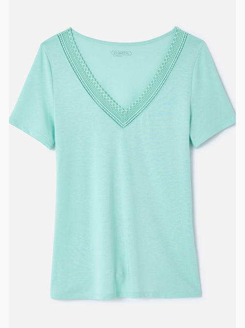 T-shirt Climatyl col dentelle - Damart - Kiabi