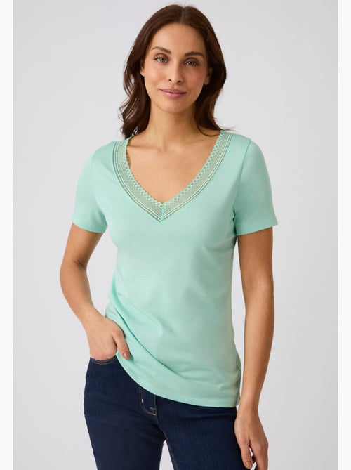 T-shirt Climatyl col dentelle - Damart - Kiabi T-shirt Climatyl col dentelle - Damart - Kiabi