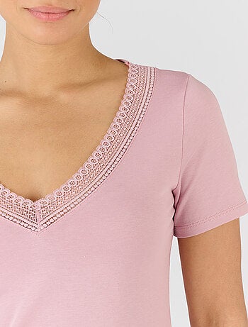 T-shirt Climatyl col dentelle - Damart