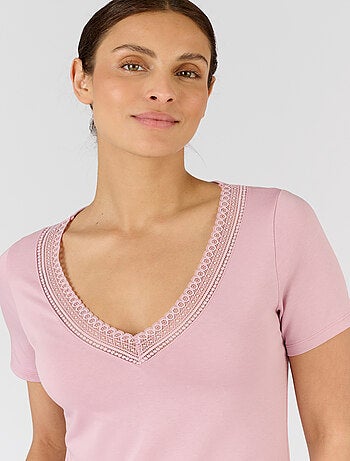T-shirt Climatyl col dentelle - Damart